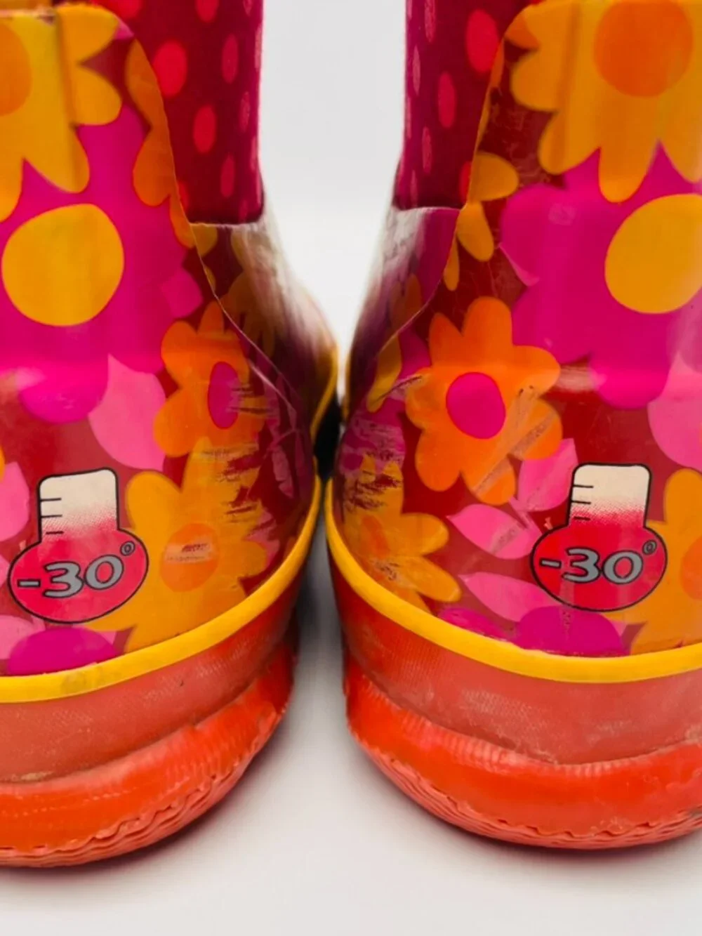 BOGS Classic Kids Waterproof Insulated Winter Rain Boots Flower Dots Size Y3